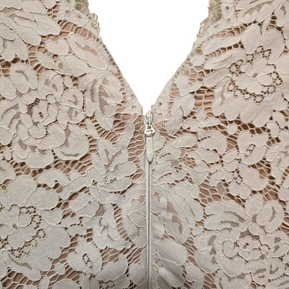 Lulu's Love Swept White Lace Midi Skater Dress With Pockets Sz S - Picture 6 of 10